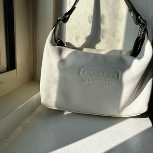 White coach mini handbag with coin wallet